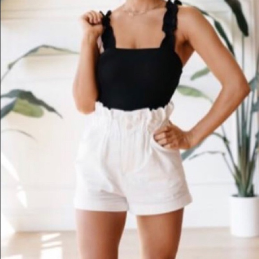 Kittenish Black Ruffled Bodysuit